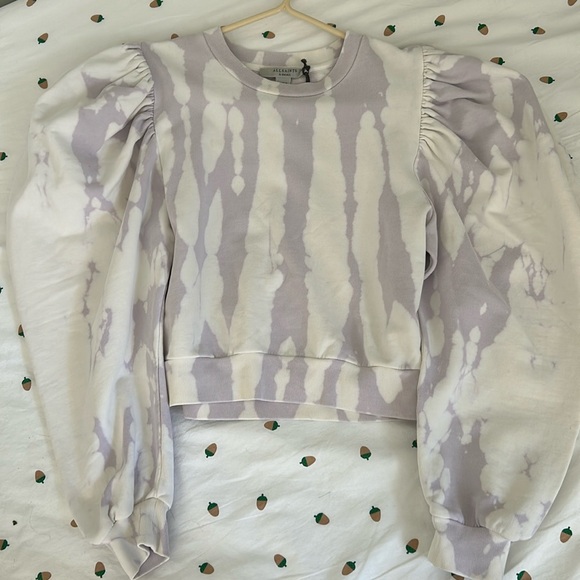 NWT All Saints Elizah Tie Dye Sweatshirt Puffed Long Sleeve Size XS - Picture 3 of 11